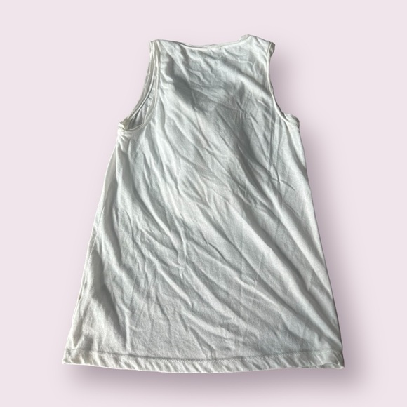 Women’s J. Crew White Ruffle Button Front Tank Top Cotton Poly Blend Sz Medium - Picture 10 of 11